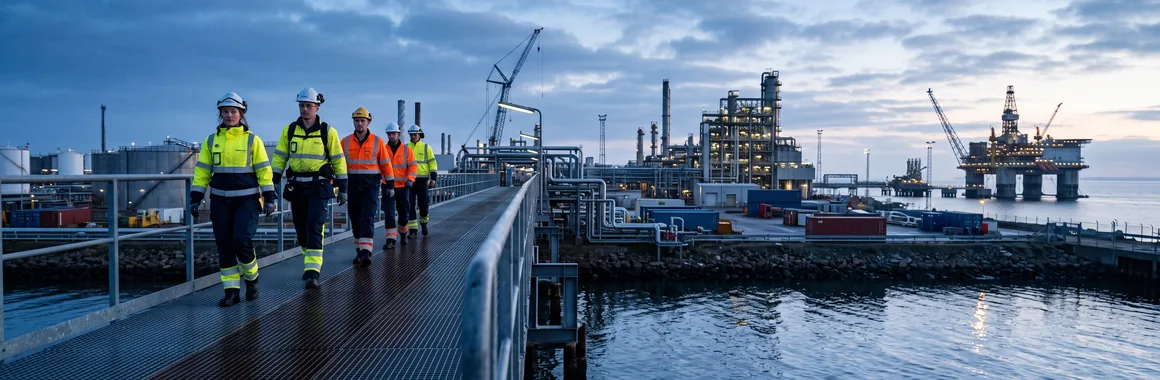 2010s: offshore crew at a gas processing terminal