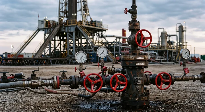 Instrumented wellhead at a drilling site